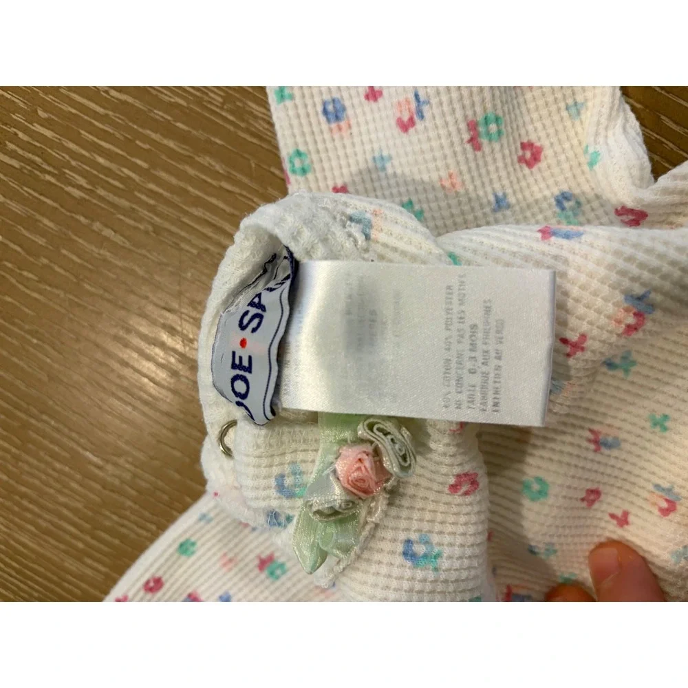 Vintage Baby Girls 0-3 Months 2 Piece Footed Sleeper Romper Floral Pastel